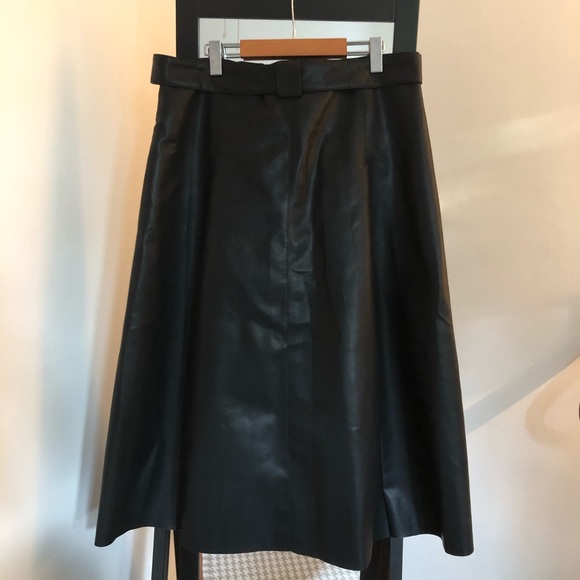 ASOS Design leather look midi skirt + western belt 🖤 black 🖤 US 10 & 12 - Picture 11 of 16